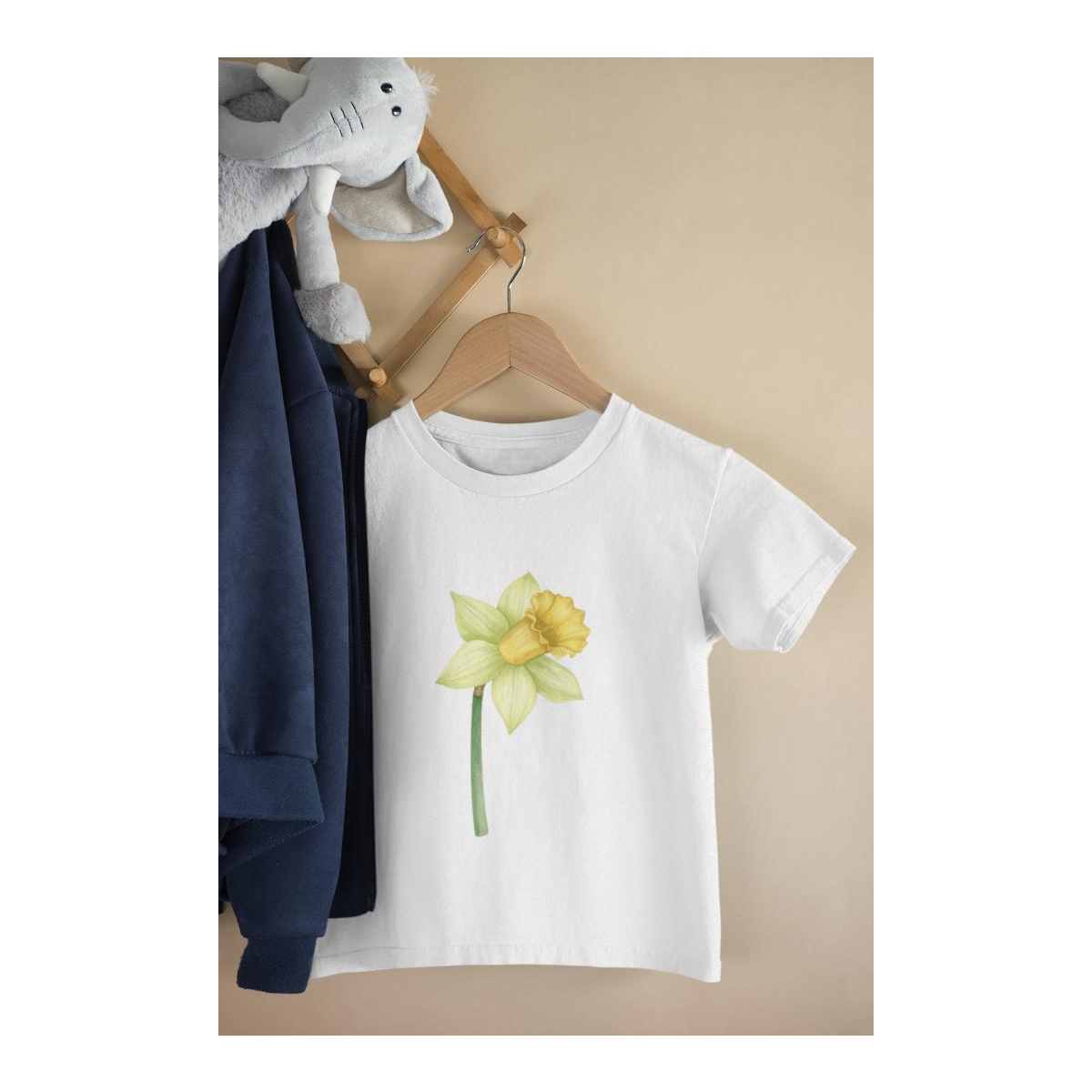 Kinder T-Shirt Realistische Narzissen Blume