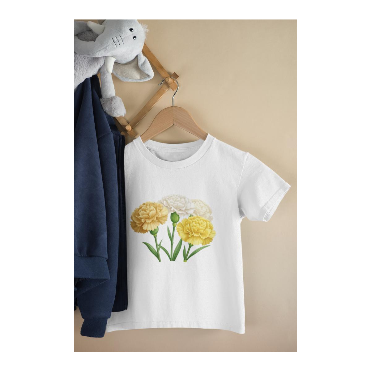 Kinder T-Shirt Realistische Nelken Blume