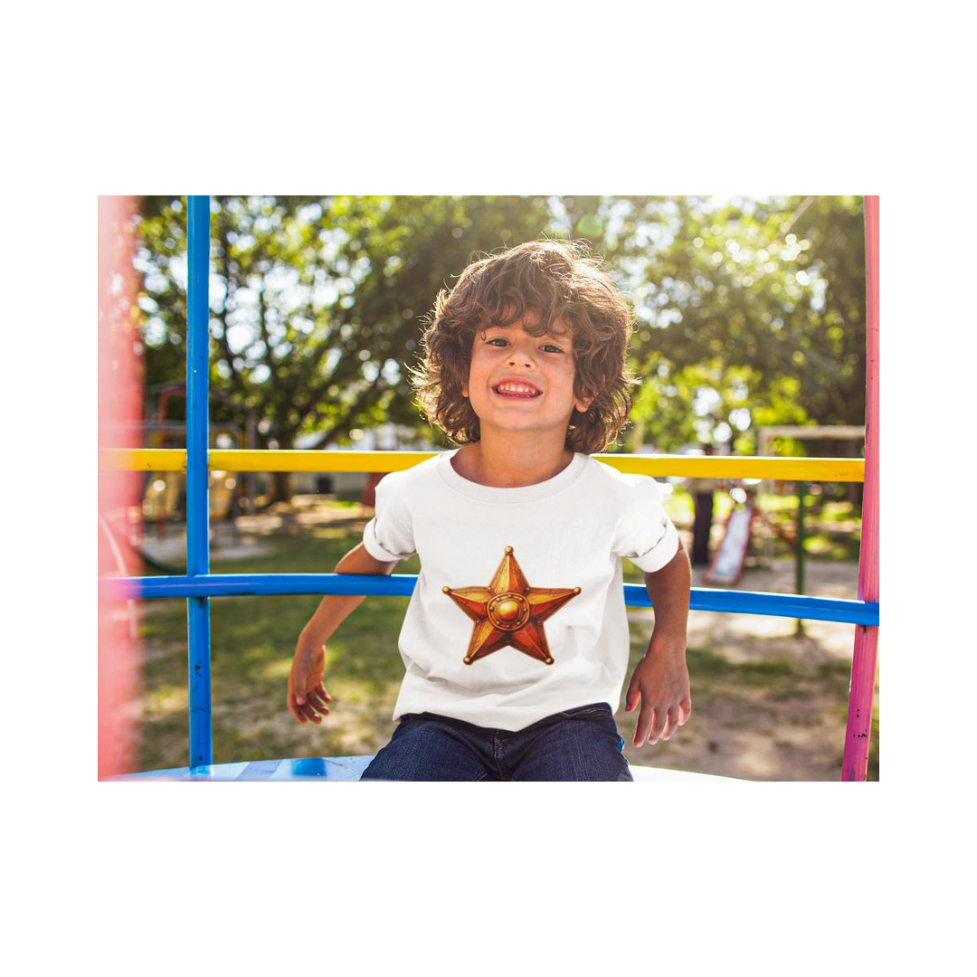 Kinder T-Shirt Sheriffstern Glänzend