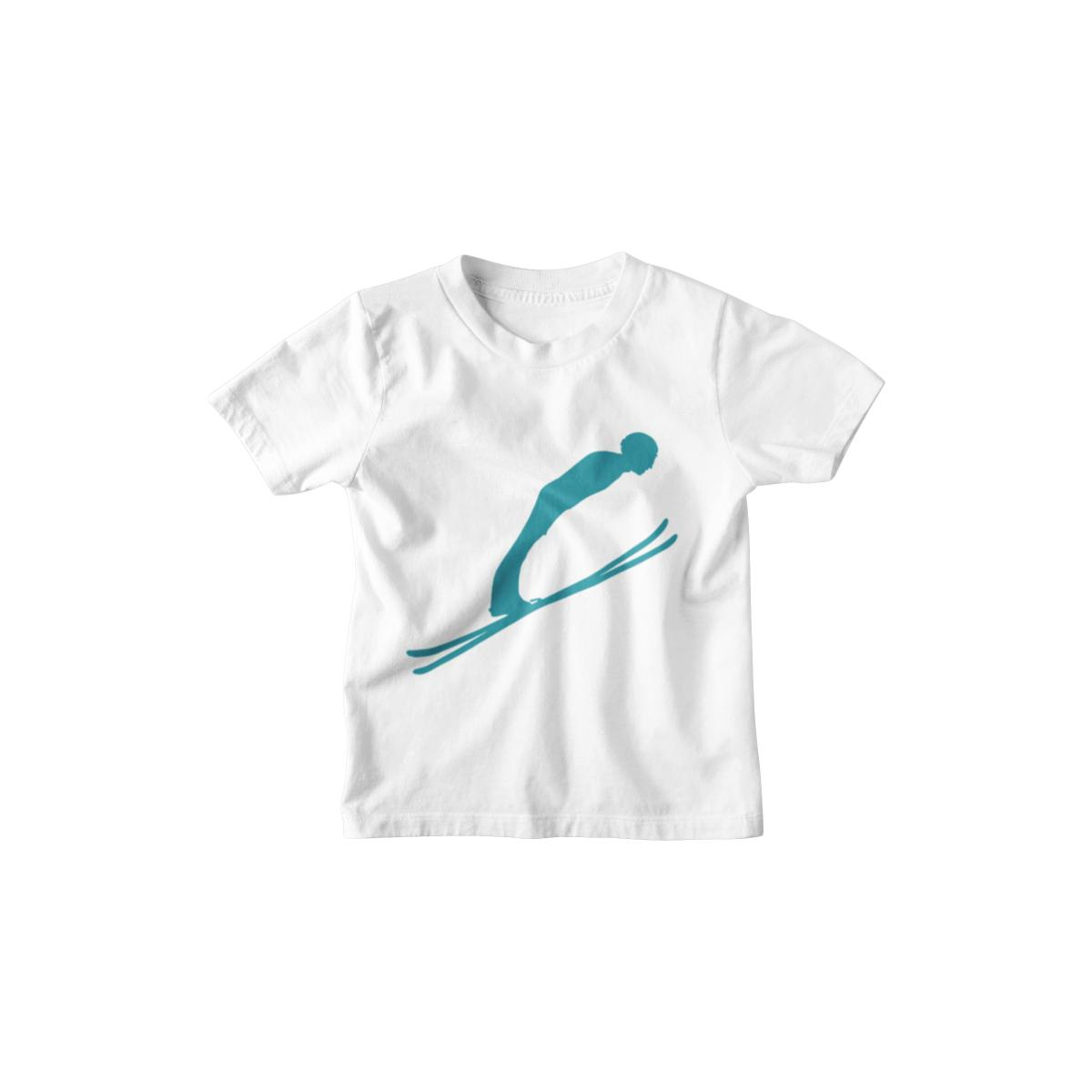 Kinder T-Shirt Skispringer Silhouette