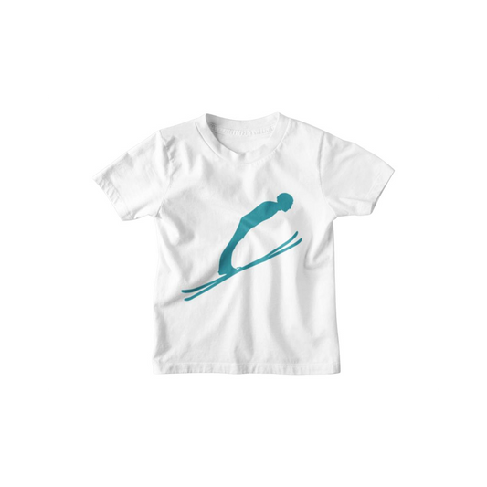 Kinder T-Shirt Skispringer Silhouette