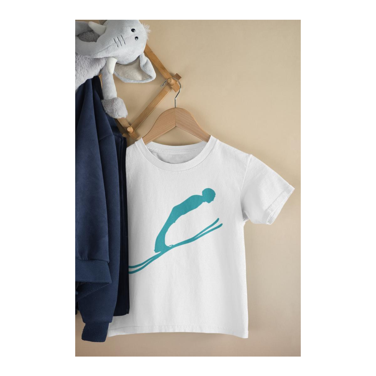 Kinder T-Shirt Skispringer Silhouette