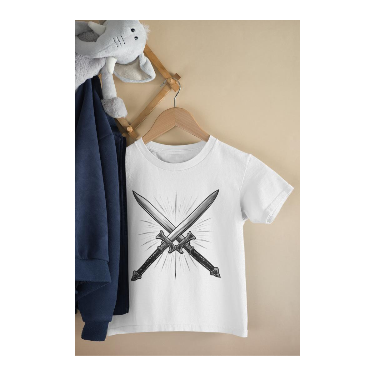 Kinder T-Shirt Gekreuzte Comic Schwerter