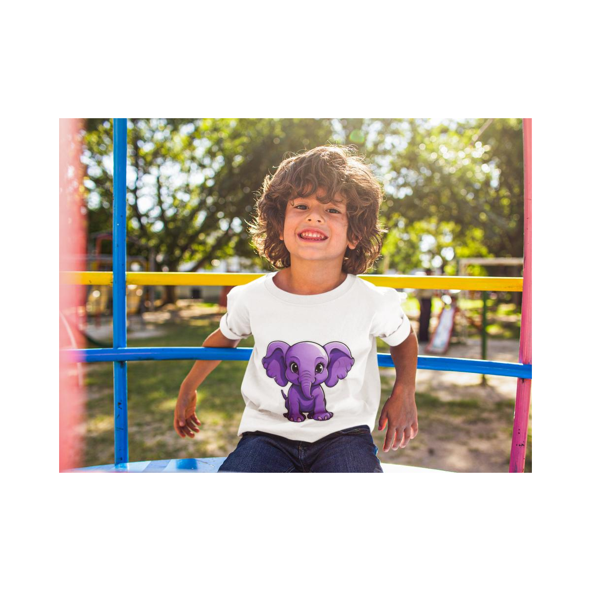 Kinder T-Shirt Kleiner Comic Elefant