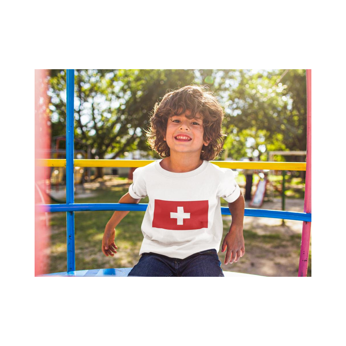 Kinder T-Shirter Schweiz Flagge