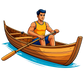 Turnbeutel comic Ruderboot