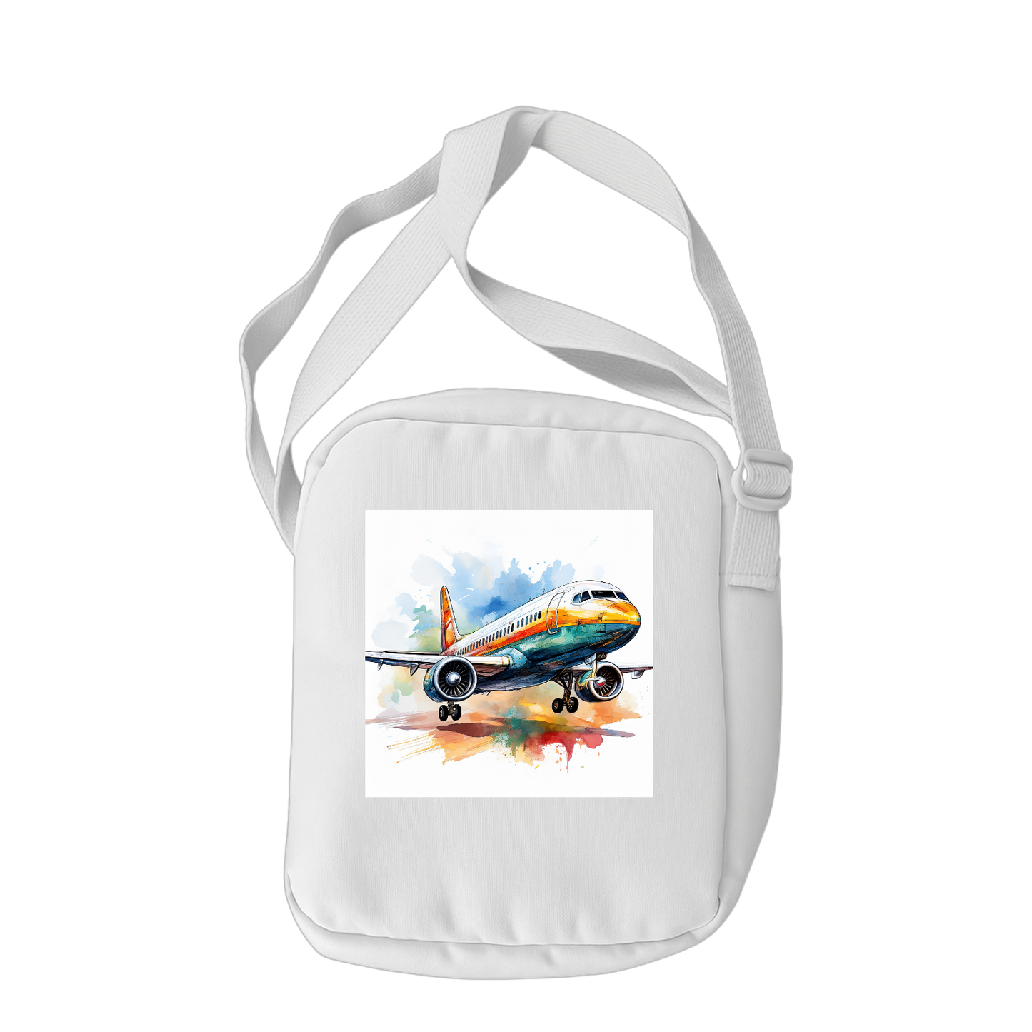 Schulrucksack-Set Aquarell Flugzeug