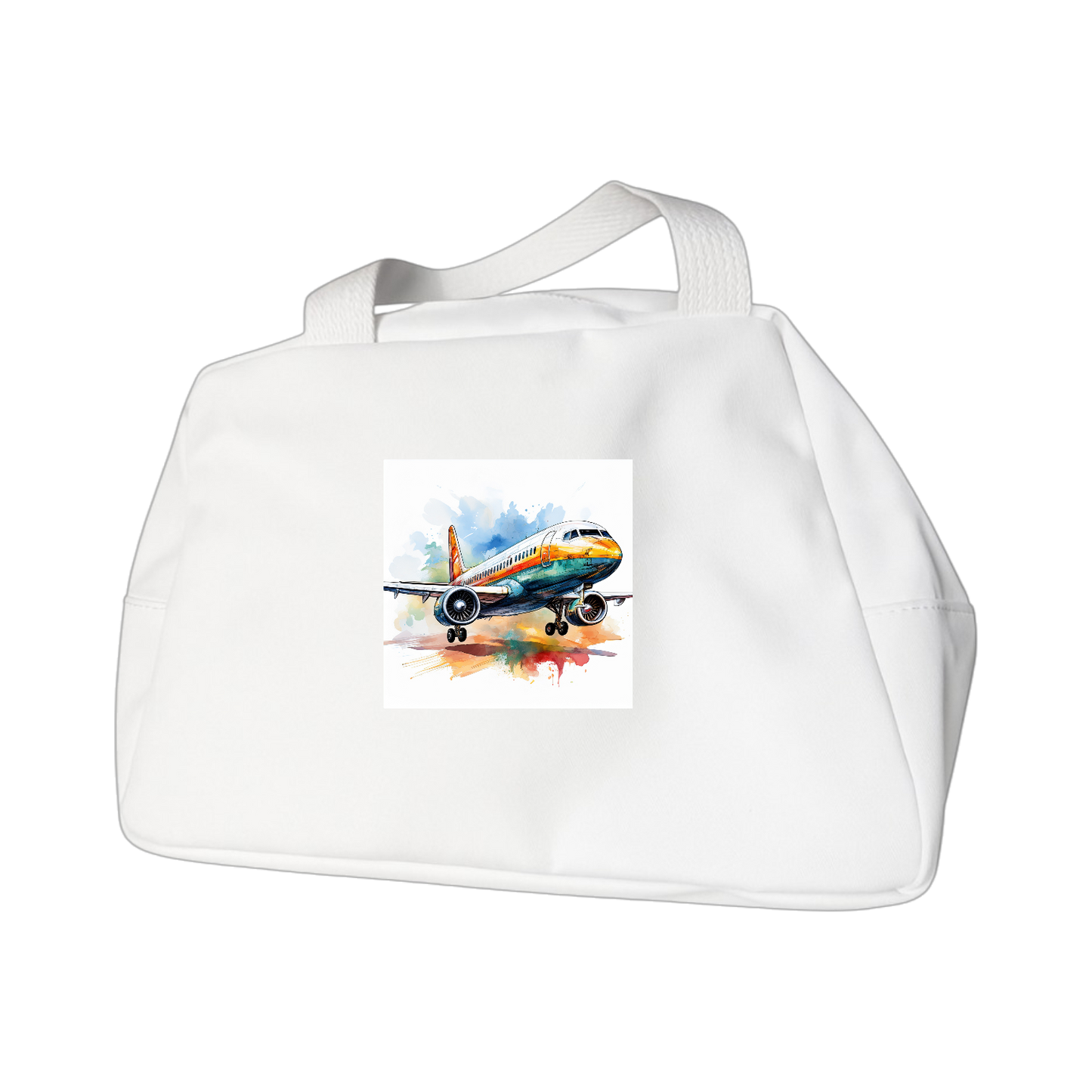 Schulrucksack-Set Aquarell Flugzeug