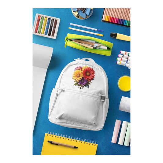 Schulrucksack-Set Blumen (Inkl. 4 Taschen)