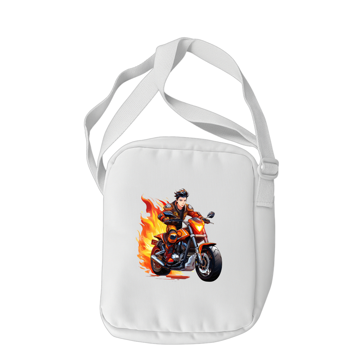 Schulrucksack-Set Flammen-Motorradfahrer