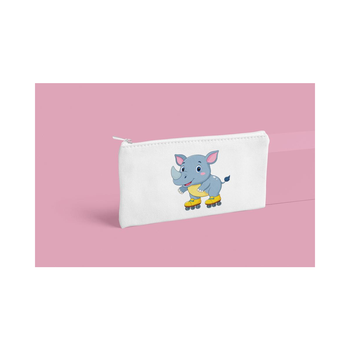 Schulrucksack-Set Nashorn fährt Rollschuh