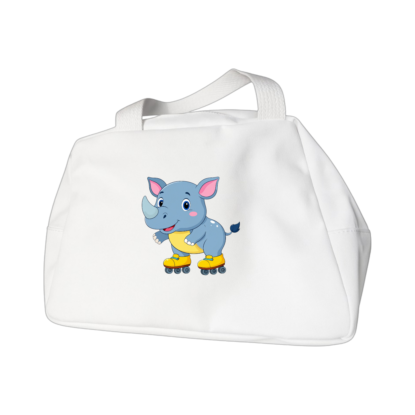 Schulrucksack-Set Nashorn fährt Rollschuh