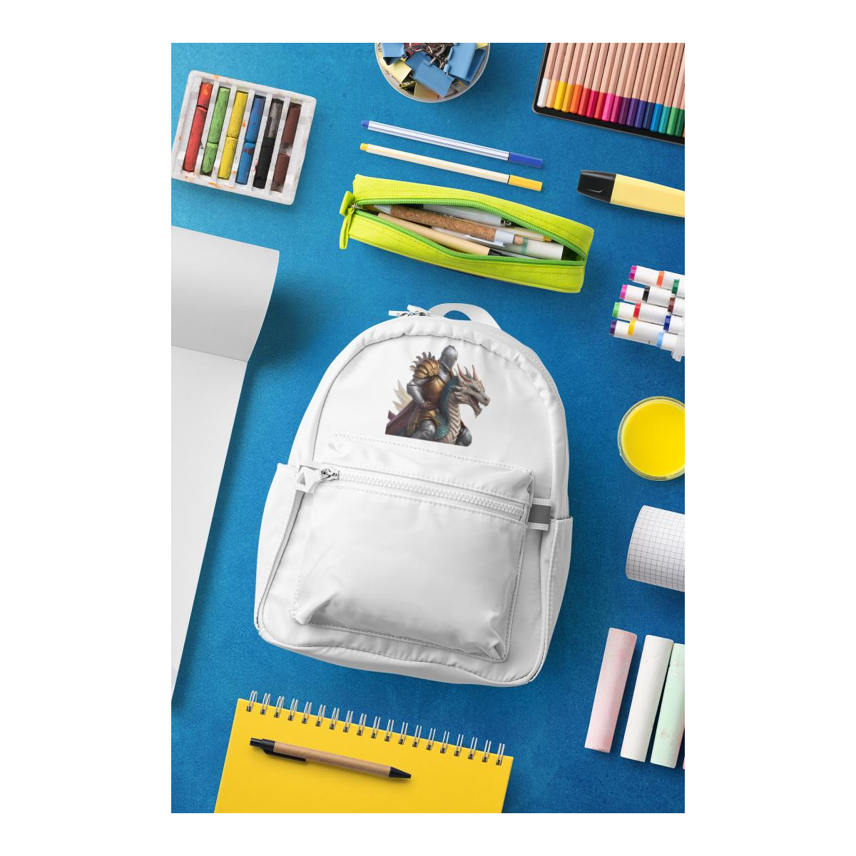 Schulrucksack-Set Ritter auf Drachen