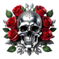 Schulrucksack-Set Tattoo Skull Roses
