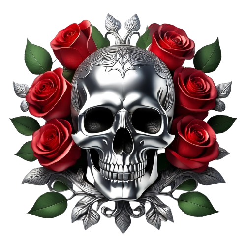 Schulrucksack-Set Tattoo Skull Roses