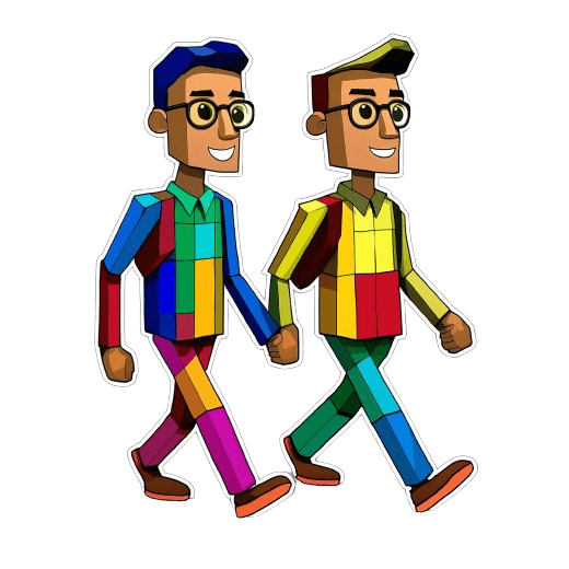 Schulrucksack-Set Comic Cube Friends