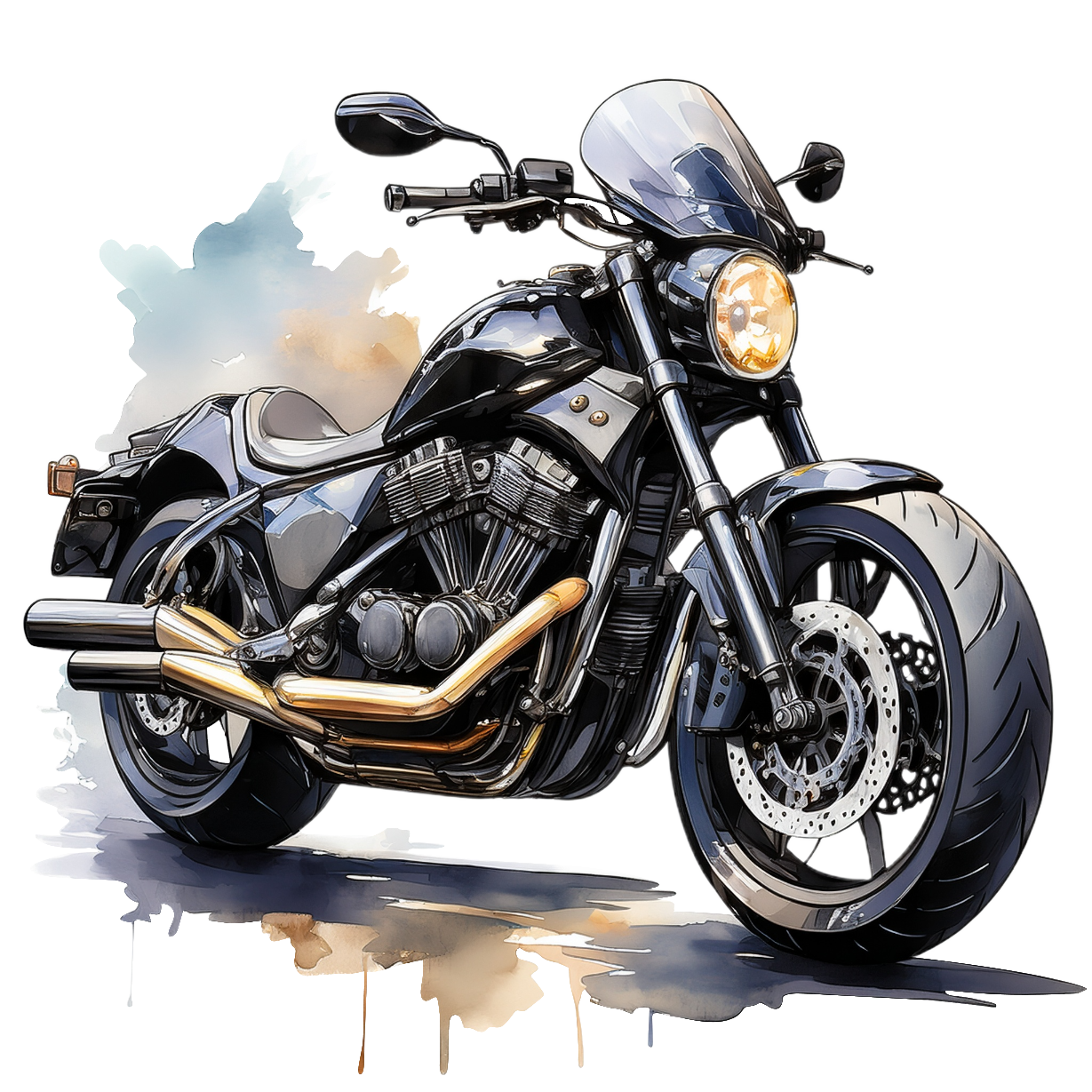 Schulrucksack-Set schwarzes Motorrad