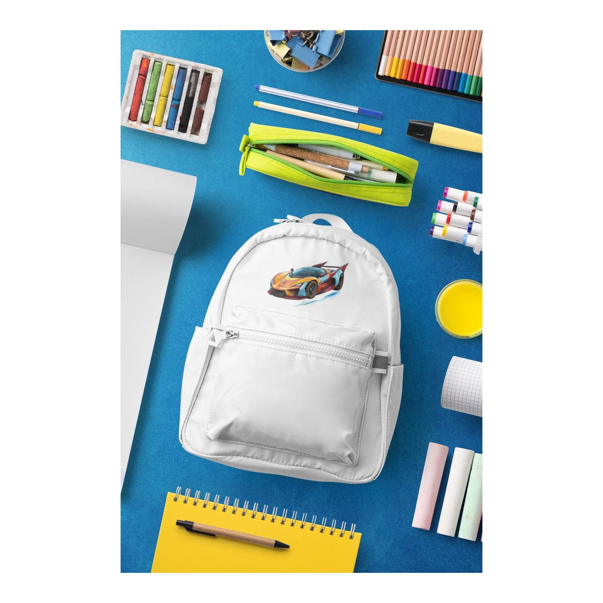 Schulrucksack-Set watercolor Supercar