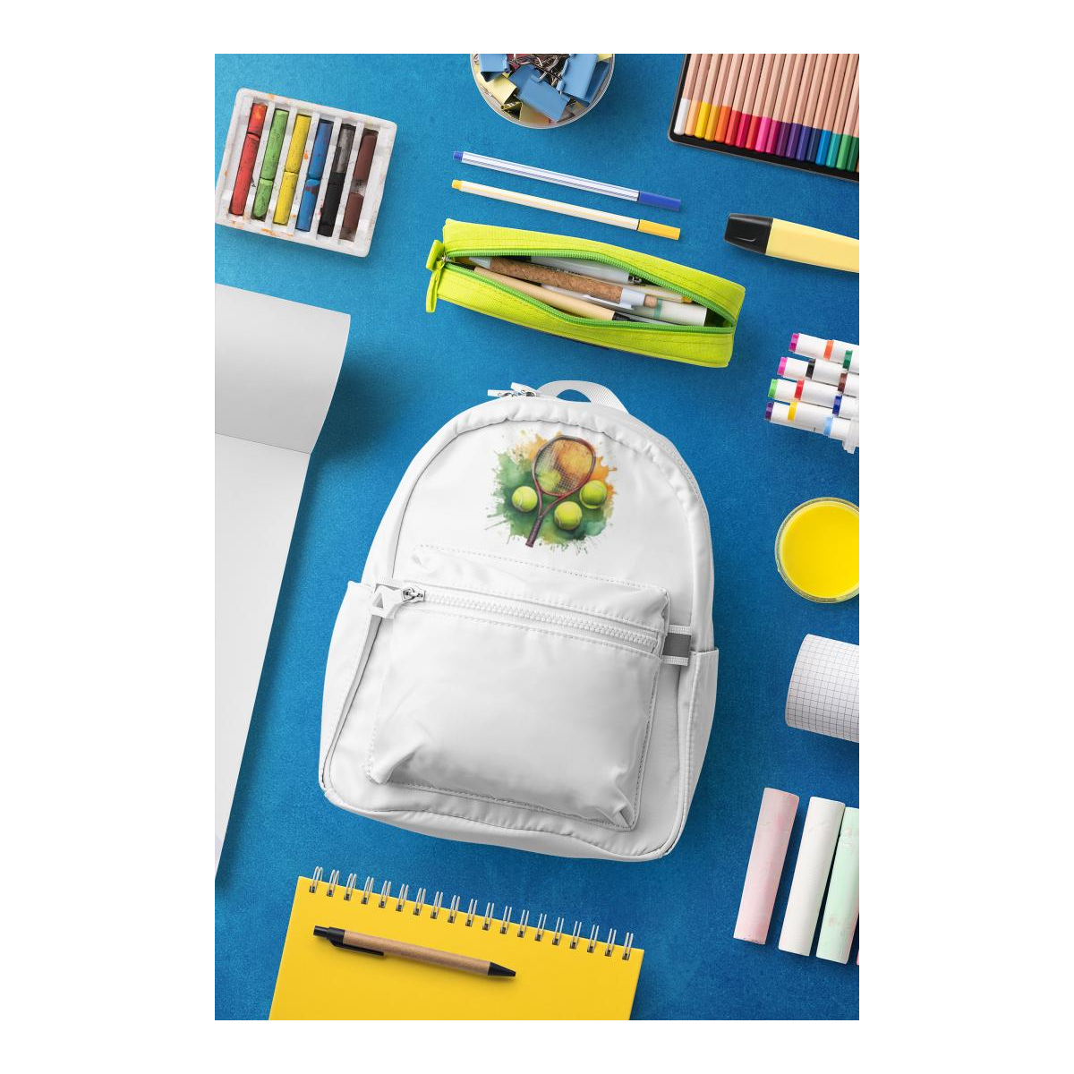 Schulrucksack-Set watercolor Tennisschläger
