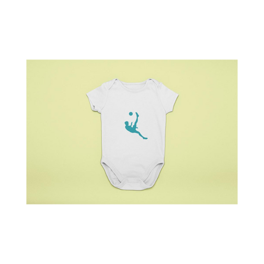 Baby Body Fussballer Silhouette Fallrückziehre