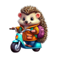 Baby Body süsser Igel auf Scooter