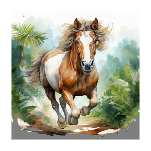 Baby Body realistic watercolor Horse Luna