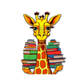 Baby Body Giraffe mit Büchern