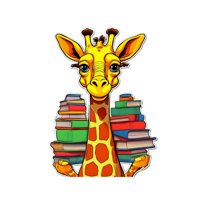 Baby Body Giraffe mit Büchern