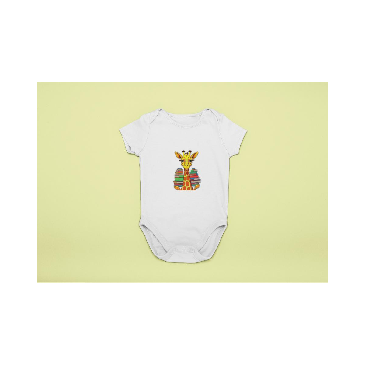 Baby Body Giraffe mit Büchern