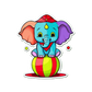 Baby Body kleiner Zirkus-Elefant auf Ball