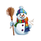 Baby Body comic Schneemann mit Besen