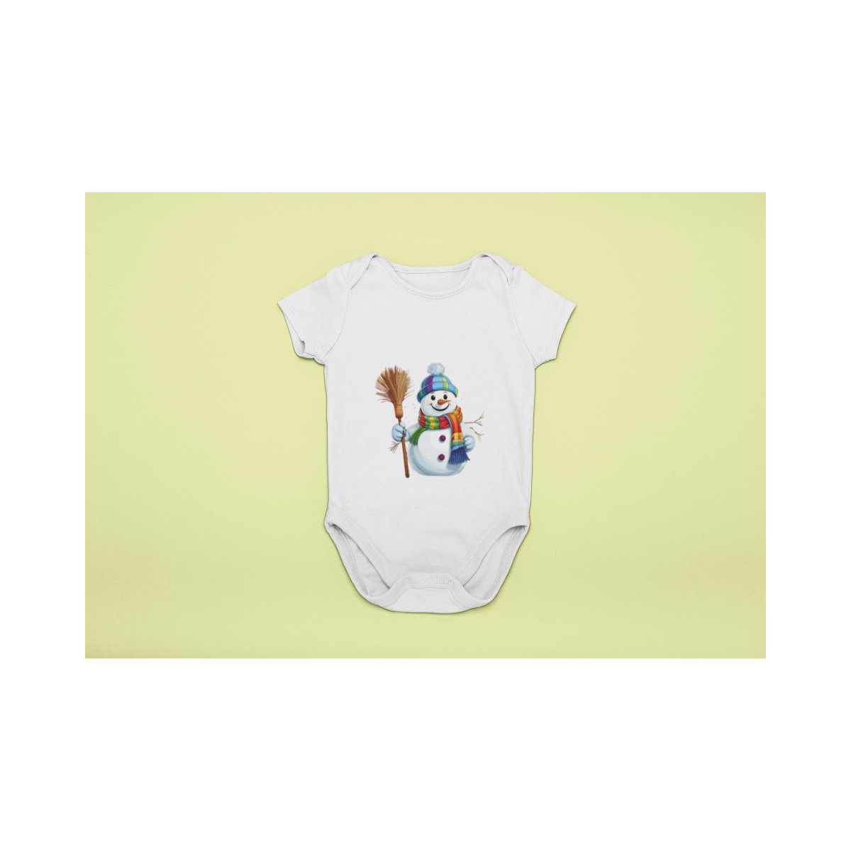 Baby Body comic Schneemann mit Besen