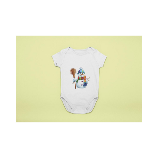 Baby Body comic Schneemann mit Besen