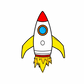 Baby Body comic Space Ship in gelb