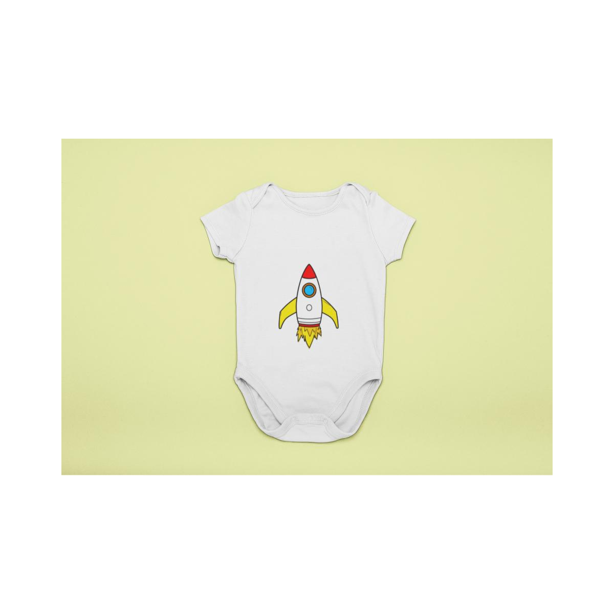 Baby Body comic Space Ship in gelb