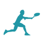 Kinder T-Shirt Frau beim Tennis Silhouette 2