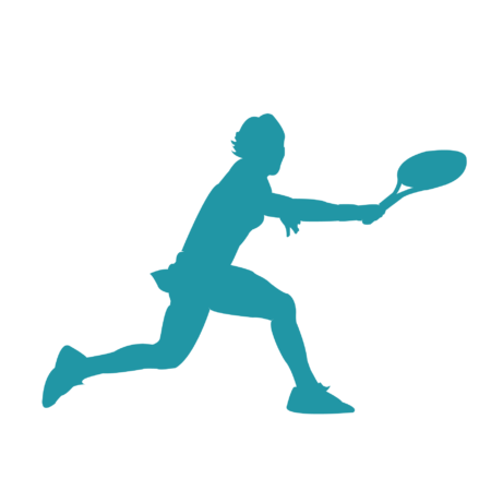 Kinder T-Shirt Frau beim Tennis Silhouette 2