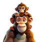 Turnbeutel Comic Affe mit Baby