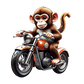 Turnbeutel Comic Affe mit Motorrad