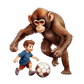 Turnbeutel Comic Affe spielt Fussball
