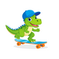 Turnbeutel Comic Skating Dino 1