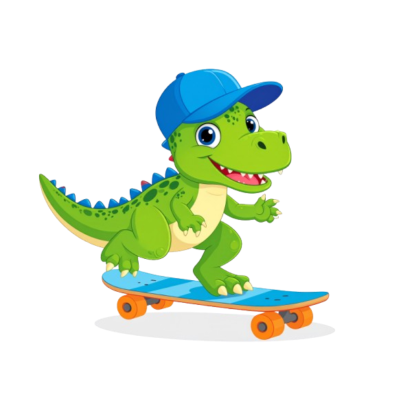 Turnbeutel Comic Skating Dino 1