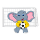 Turnbeutel Elefant als Torwart