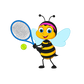 Turnbeutel Comic freundliche Biene spielt Tennis