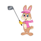 Turnbeutel Hase spielt Golf