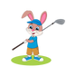Turnbeutel Hase spielt Golf 2
