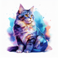 Turnbeutel watercolor Katze 2