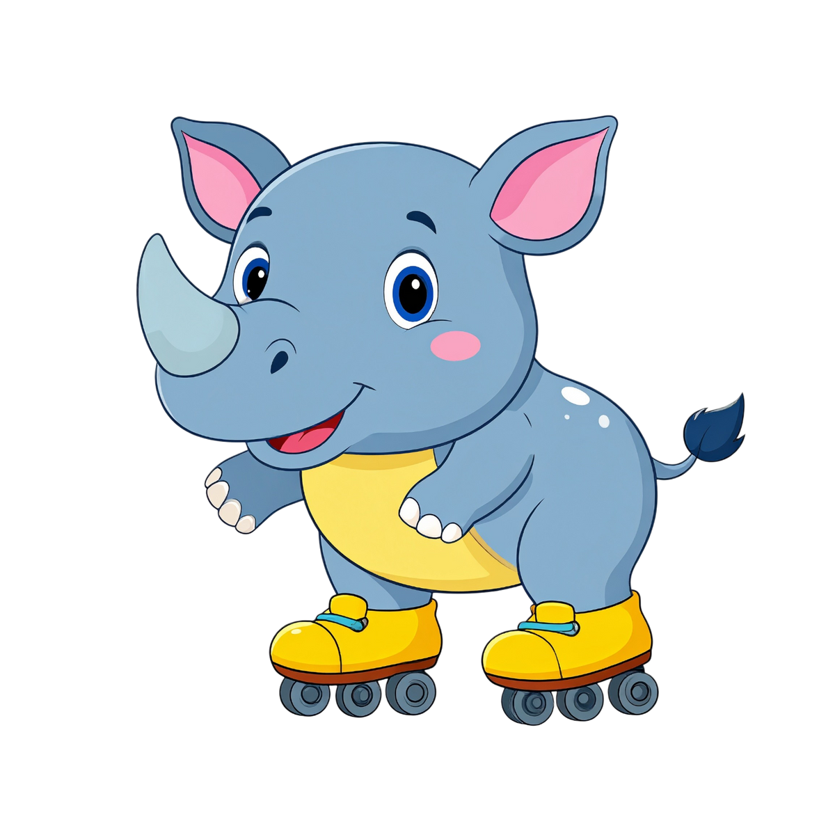 Turnbeutel Nashorn fährt Rollschuhe