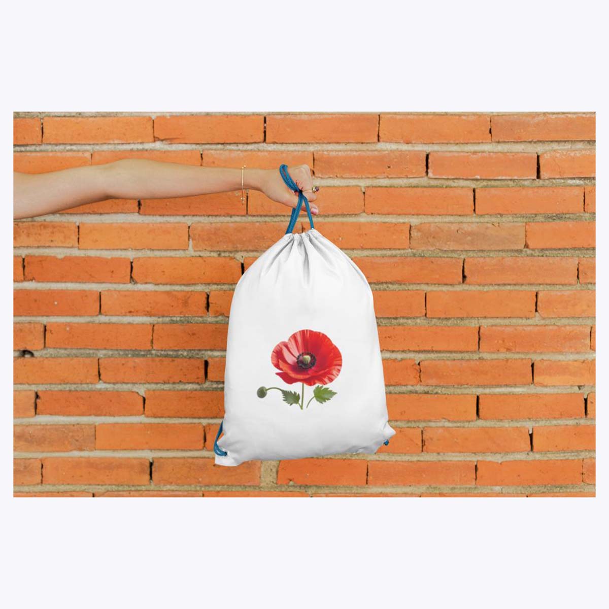 Turnbeutel wunderschöne realistische Mohn Blume