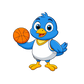 Turnbeutel Vogel spielt Basketball
